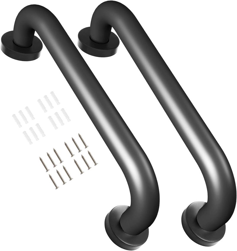 Conwithna Safety Handle Bar Iron Outdoor Deck Rail Banister Bath Shower Indoor & Outdoor Deck Hand Rail 500LBS Load Capacity Wall Mount Stainless Steel 2 Pack - Image 1
